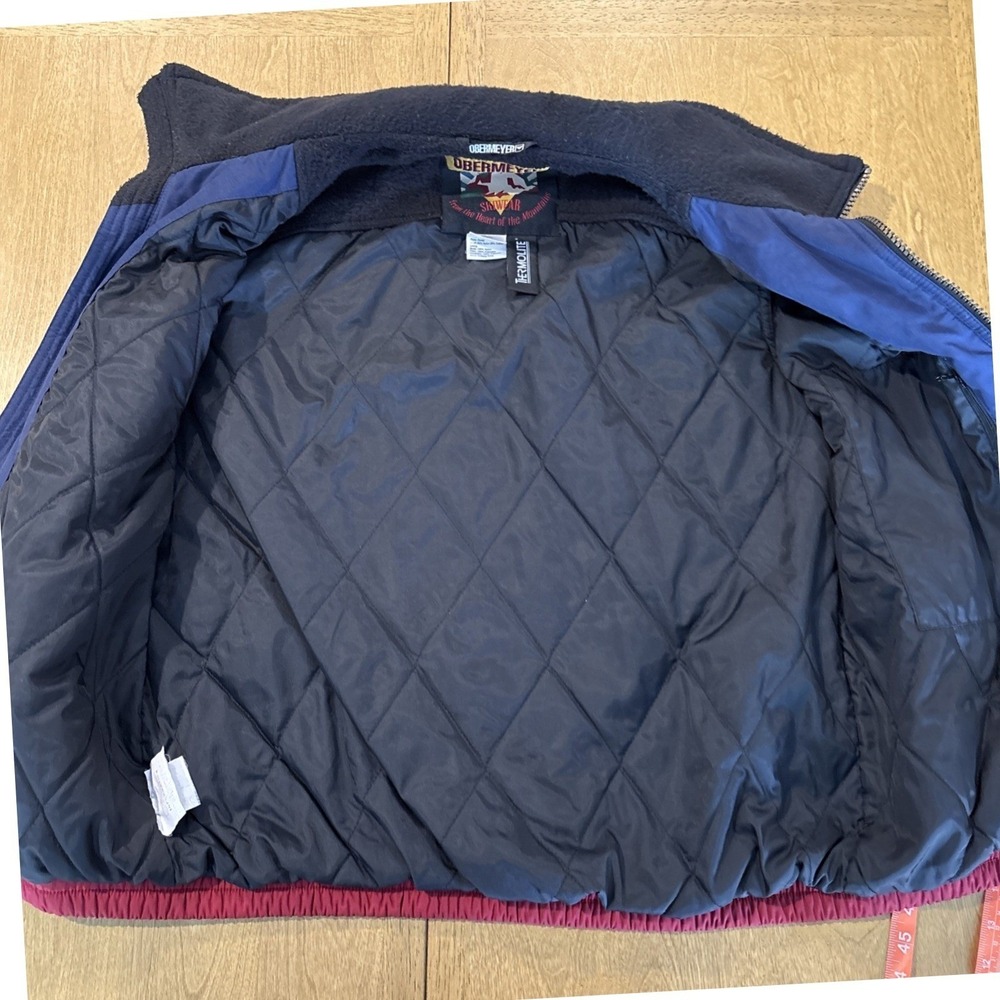 Vintage Obermeyer Vest Men's Small Blue Red Ouray Ski Thermolite 90s Gorp - Picture 8 of 8